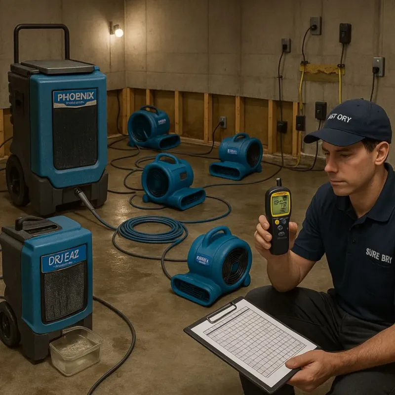 Structural Drying and Dehumidification process in Marbury, AL